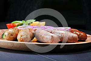 Assortment of grilled sausages