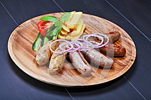 Assortment of grilled sausages