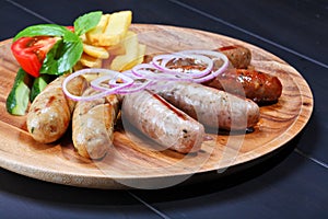 Assortment of grilled sausages