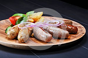 Assortment of grilled sausages