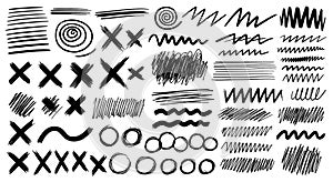 Assortment of Hand Drawn Scribble and Texture Elements