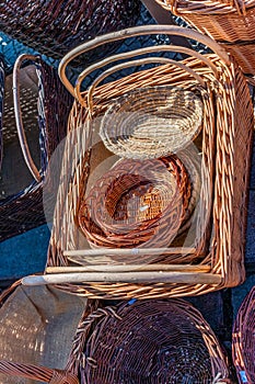 Assortment of Handwoven Wicker Baskets