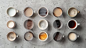 An Assortment of Hot Beverages.AI generated image