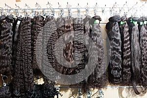 Assortment of human hair extensions