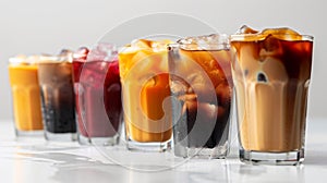 Assortment of Iced Beverages.AI generated image
