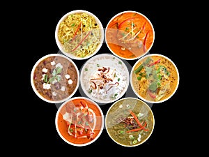 Assortment of indian dishes on