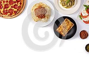 Assortment of Italian pasta dishes