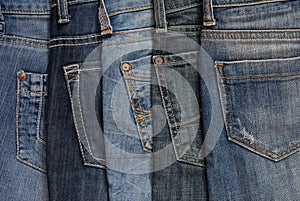 assortment of jeans