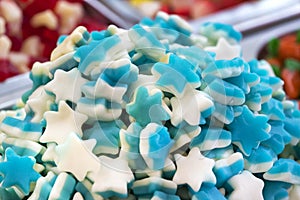 Assortment of jellied colored sweets as a product