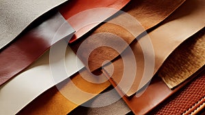 Assortment of Leather and Suede Material Samples texture