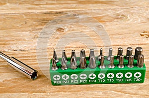 Assorted screwdriver insert tips