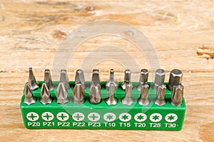 Assorted screwdriver insert tips