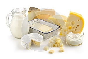 Assortment of milk products