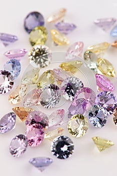 Assortment of multicolored Precious Stones.