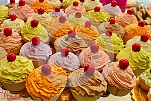 Assortment of multicolored typical sicilian pastries