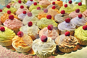 Assortment of multicolored typical sicilian pastries