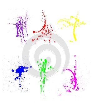 Assortment of paint splatters photo