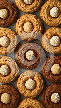 assortment of peanut cookies captured beautifully in foodgraphy