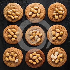 assortment of peanut cookies captured beautifully in foodgraphy