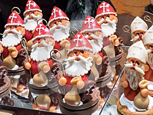 Assortment of Santa Claus shaped chocolate sweets