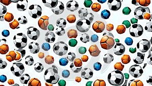 Assortment of Soccer Balls in Various Colors