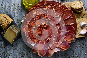 Assortment of spanish cold meats