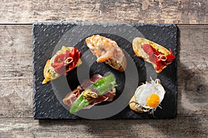 Assortment of Spanish pintxos