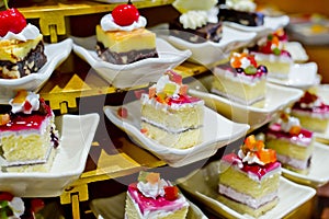 Assortment of sweets in buffet line