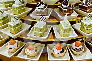 Assortment of sweets in buffet line