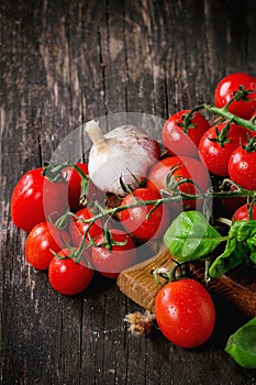 Assortment of tomatoes and vegetables