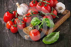 Assortment of tomatoes and vegetables