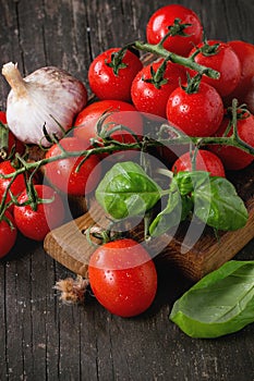 Assortment of tomatoes and vegetables
