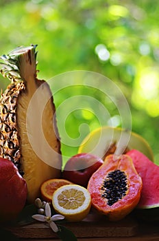 Assortment of tropical fruits