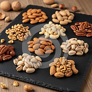 An assortment of various nuts is