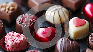 Assortment of Various Types of Chocolates