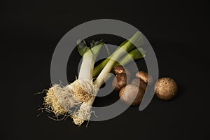 Assortment of vegetables sobre fondo negro photo