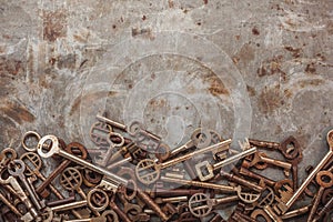 Assortment of vintage keys