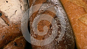 Assortments of bread, freshly baked