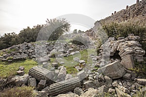 Assos Ancient City Drone shooting, Assos Behramkale, Canakkale Turkey.