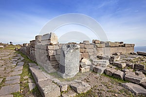 Assos Ancient City Drone shooting, Assos Behramkale, Canakkale Turkey.