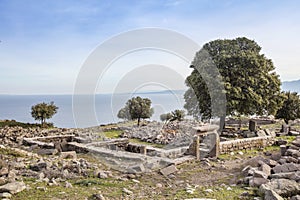 Assos Ancient City Drone shooting, Assos Behramkale, Canakkale Turkey.