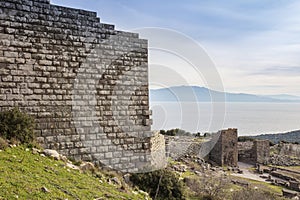 Assos Ancient City Drone shooting, Assos Behramkale, Canakkale Turkey.