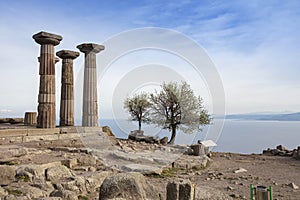 Assos Ancient City Drone shooting, Assos Behramkale, Canakkale Turkey.