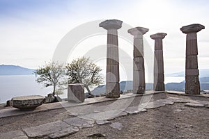 Assos Ancient City Drone shooting, Assos Behramkale, Canakkale Turkey.