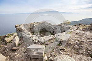 Assos Ancient City Drone shooting, Assos Behramkale, Canakkale Turkey.