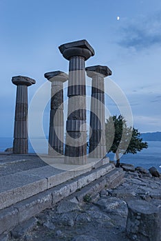 Assos Ancient City Drone shooting, Assos Behramkale, Canakkale Turkey.