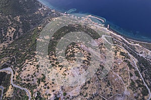 Assos Ancient City Drone shooting, Assos Behramkale, Canakkale Turkey.