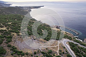 Assos Ancient City Drone shooting, Assos Behramkale, Canakkale Turkey.