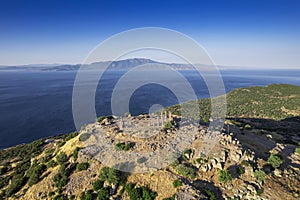 Assos Ancient City Drone shooting, Assos Behramkale, Canakkale Turkey.