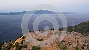 Assos Ancient City Drone shooting, Assos Behramkale, Canakkale Turkey.